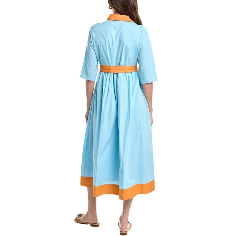 Hermoza Womens  Francesca Belted Maxi Dress, Blue - Picture 2 of 3